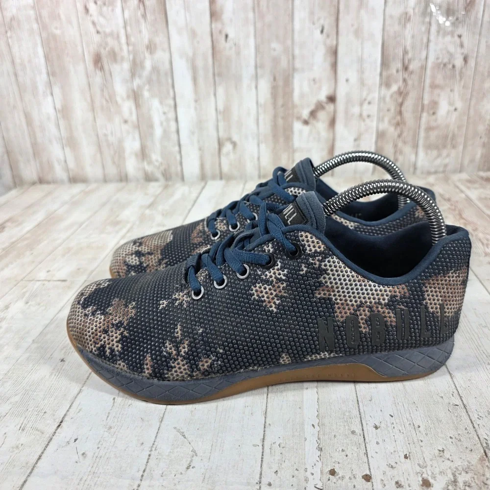 NOBULL SuperFabric Trainer Navy Tan Camo Women Training Shoes Gym CrossFit